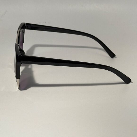 1642 NEW Black Cat Eye Sunglasses Round Lens Eyebrow 100% UV Protection Retro - Picture 4 of 10